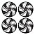 Jogo Calota Esportiva Aro 14 Nitro Black Silver emblema Fiat Vermelho - Imagem 1