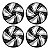 Jogo Calota Esportiva Aro 14 Nitro Black Silver emblema Ford Preto - Imagem 1