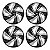 Jogo Calota Esportiva Aro 14 Nitro Black Silver emblema Honda - Imagem 1