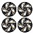 Jogo Calota Esportiva Aro 14 Nitro Black Gold emblema Fiat Vermelho - Imagem 1