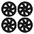 Jogo Calota Esportiva Aro 14 Spider Black emblema GM Preto - Imagem 1