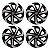 Jogo Calota Esportiva Aro 14 Spider Black/Silver emblema Fiat Vermelho - Imagem 1