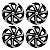 Jogo Calota Esportiva Aro 14 Spider Black/Silver emblema Ford Prata - Imagem 1