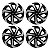 Jogo Calota Esportiva Aro 14 Spider Black/Silver Ford Preto - Imagem 1