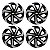 Jogo Calota Esportiva Aro 14 Spider Black/Silver emblema GM Preto - Imagem 1