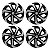 Jogo Calota Esportiva Aro 14 Spider Black/Silver emblema VW - Imagem 1