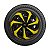 Calota Esportiva Aro 14 Spider Black/Yellow emblema Ford Preto - Imagem 4