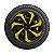 Calota Esportiva Aro 14 Spider Black/Yellow emblema Ford Preto - Imagem 4