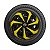 Calota Esportiva Aro 14 Spider Black/Yellow emblema Nissan - Imagem 4