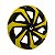 Calota Esportiva Aro 14 Spider Black/Yellow emblema Renault Preto - Imagem 2