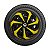 Calota Esportiva Aro 14 Spider Black/Yellow emblema Volkswagen - Imagem 4