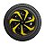 Jogo Calota Esportiva Aro 14 Spider Black/Yellow emblema Ford Preto - Imagem 5