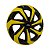 Jogo Calota Esportiva Aro 14 Spider Black/Yellow emblema Ford Preto - Imagem 3