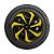 Jogo Calota Esportiva Aro 14 Spider Black/Yellow emblema Ford Preto - Imagem 5