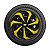 Jogo Calota Esportiva Aro 14 Spider Black/Yellow emblema GM Preto - Imagem 4