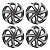 Jogo Calota Esportiva Aro 14 Spider Graphite/Silver emblema Fiat Vermelho - Imagem 1
