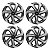 Jogo Calota Esportiva Aro 14 Spider Graphite/Silver emblema Ford Preto - Imagem 1