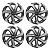 Jogo Calota Esportiva Aro 14 Spider Graphite/Silver emblema Toyota - Imagem 1