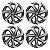 Jogo Calota Esportiva Aro 14 Spider Graphite/Silver emblema Volkswagen - Imagem 1