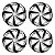 Jogo Calota Esportiva Aro 14 Spider Silver/Black emblema GM Prata - Imagem 1