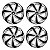 Jogo Calota Esportiva Aro 14 Spider Silver/Black emblema Renault Preto - Imagem 1