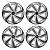 Jogo Calota Esportiva Aro 14 Spider Silver/Graphite emblema Ford Preto - Imagem 1