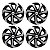 Jogo Calota Esportiva Aro 13 Spider Black/Silver emblema Ford Prata - Imagem 1