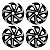 Jogo Calota Esportiva Aro 13 Spider Black/Silver emblema GM Prata - Imagem 1