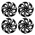 Jogo Calota Esportiva Aro 13 Spider Black/Silver emblema Renault Preto - Imagem 1