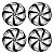 Jogo Calota Esportiva Aro 15 Spider Silver/Black emblema Peugeot - Imagem 1