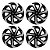 Jogo Calota Esportiva Aro 15 Spider Black/Silver emblema Citroen - Imagem 1