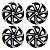Jogo Calota Esportiva Aro 15 Spider Black/Silver emblema Ford Prata - Imagem 1