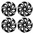 Jogo Calota Esportiva Aro 15 Spider Black/Silver emblema GM Prata - Imagem 1