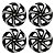 Jogo Calota Esportiva Aro 15 Spider Black/Silver emblema GM Preto - Imagem 1