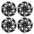 Jogo Calota Esportiva Aro 15 Spider Black/Silver emblema Nissan - Imagem 1