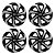 Jogo Calota Esportiva Aro 15 Spider Black/Silver emblema Toyota - Imagem 1