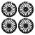 Jogo Calota Esportiva Aro 14 Twister Graphite emblema Ford Preto - Imagem 1