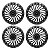 Jogo Calota Esportiva Aro 14 Twister Graphite emblema Ford Preto - Imagem 1