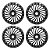 Jogo Calota Esportiva Aro 14 Twister Graphite emblema GM Prata - Imagem 1