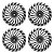 Jogo Calota Esportiva Aro 14 Twister Graphite/Silver emblema Renault Preto - Imagem 1