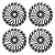 Jogo Calota Esportiva Aro 14 Twister Graphite/Silver emblema GM Prata - Imagem 1