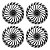 Jogo Calota Esportiva Aro 14 Twister Graphite/Silver emblema Ford Preto - Imagem 1