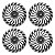 Jogo Calota Esportiva Aro 14 Twister Graphite/Silver emblema Fiat Preto - Imagem 1