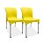 2 Cadeiras plástica Sec Line Amarela com pés de Alumínio Cozinha Sala - Imagem 1