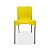 3 Cadeiras plástica Sec Line Amarela com pés de Alumínio Para Todos Ambientes - Imagem 3