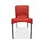 3 Cadeiras plástica Sec Line Vermelha com pés de Alumínio Para Todos Ambientes - Imagem 2