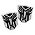 Par Emblema Adesivo Transformers Cromado C/ Preto - Imagem 1