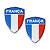 Par Emblema Escudo Da França Com Moldura Cromada 6 Cm x 4,5 cm - Imagem 1