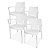 4 Cadeira plástica poltrona pés de Alumínio Branca - Imagem 1