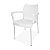 4 Cadeira plástica poltrona pés de Alumínio Branca - Imagem 2